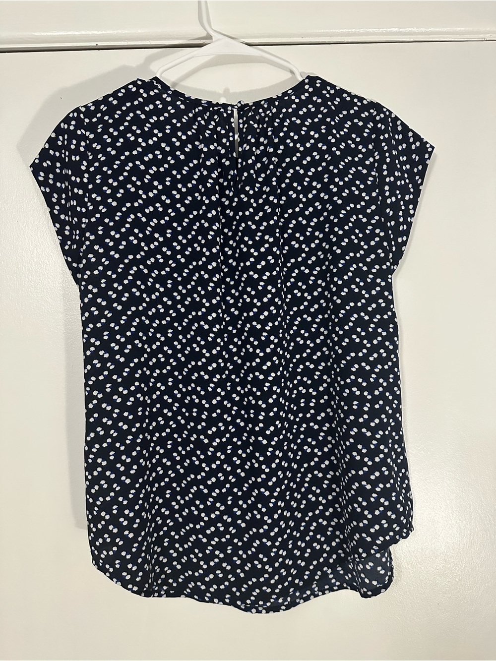 Women's Navy floral Blouse - Picture 3 of 3